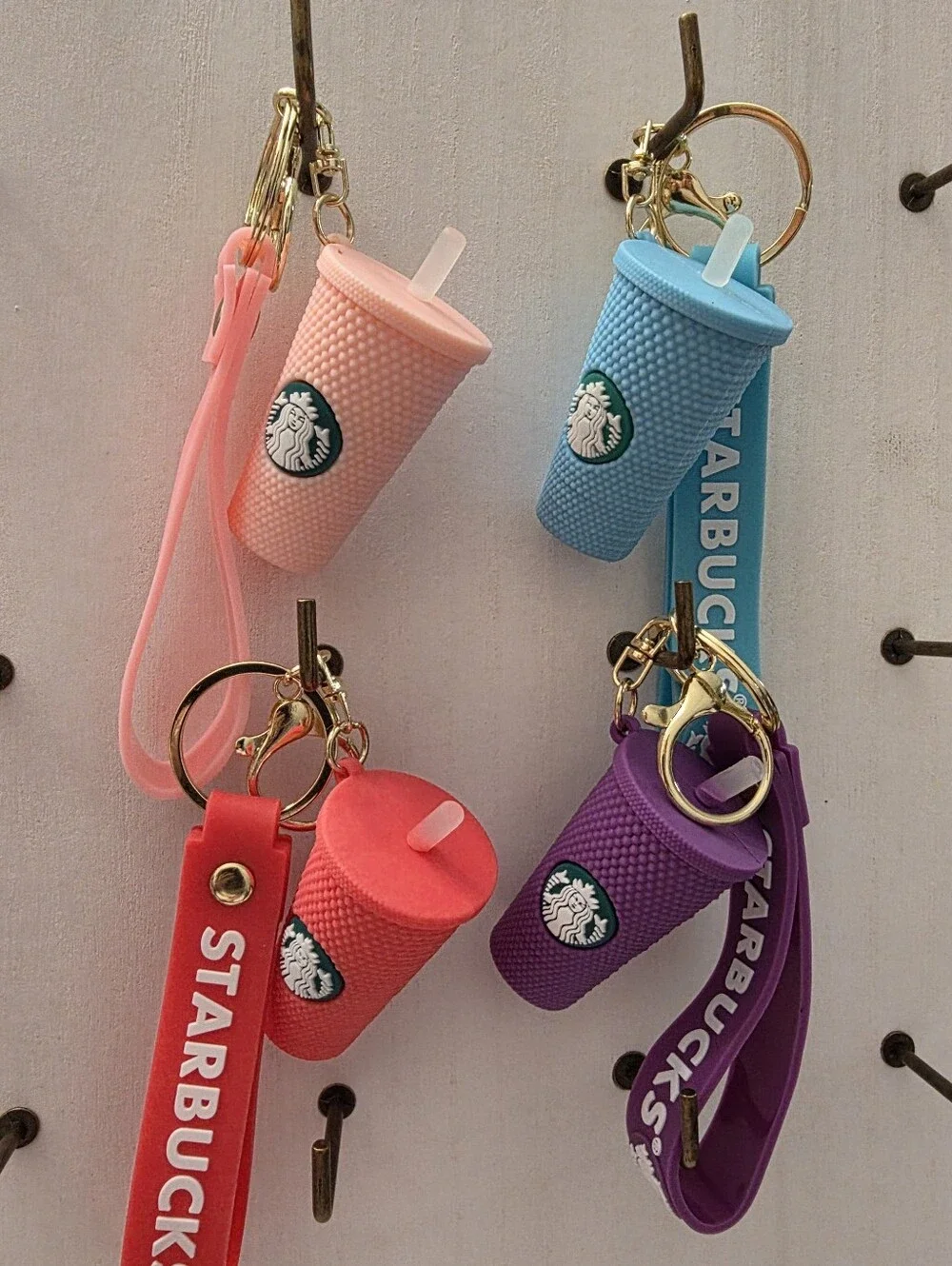 ✨STARBUCKS KEYCHAIN BAGCHARMS ✨Choose 1- Studded Cold Cup Tumbler- Pink Or Blue